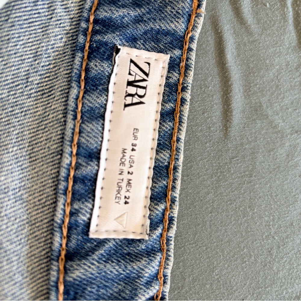 Zara light wash Blue Wide-Leg Jeans size 2/24 - Picture 4 of 4